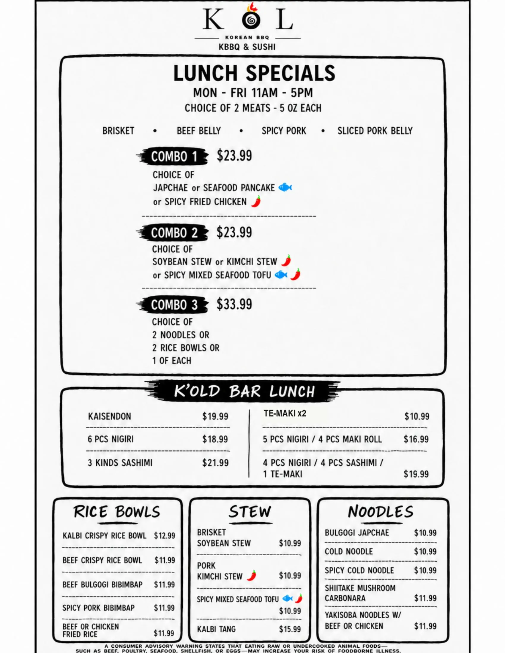 Dine-in menu page 5